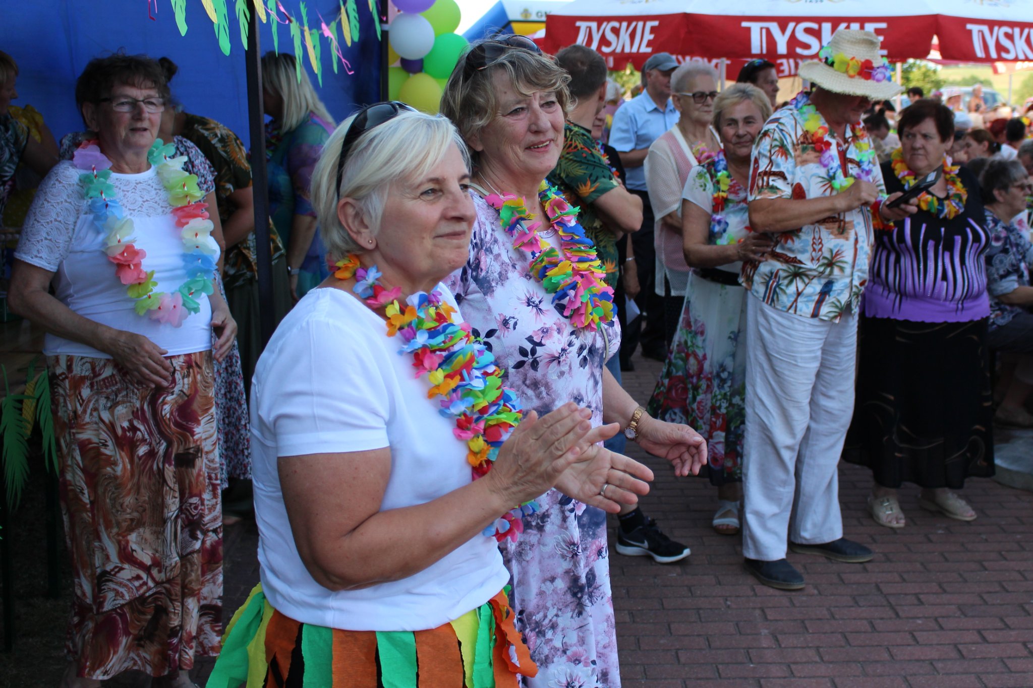 Uczestnicy pikniku przyglądający się występom